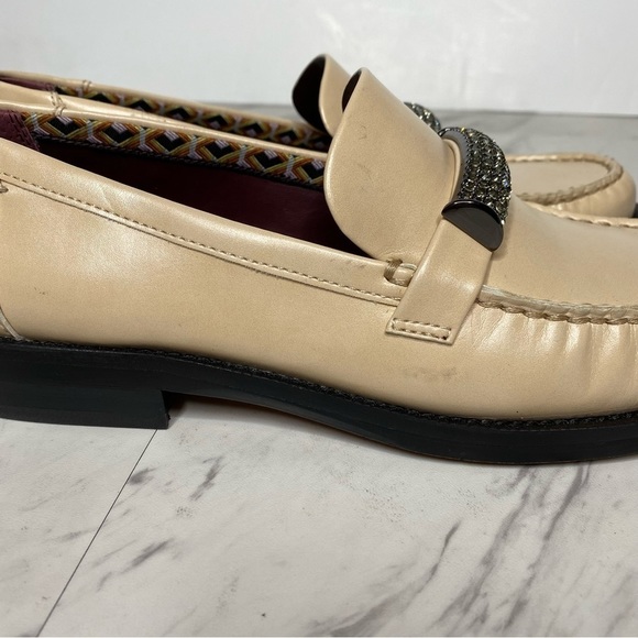 Franco Sarto Lizzy Tan Faux Leather Sparkle Loafer 8M - Picture 7 of 16